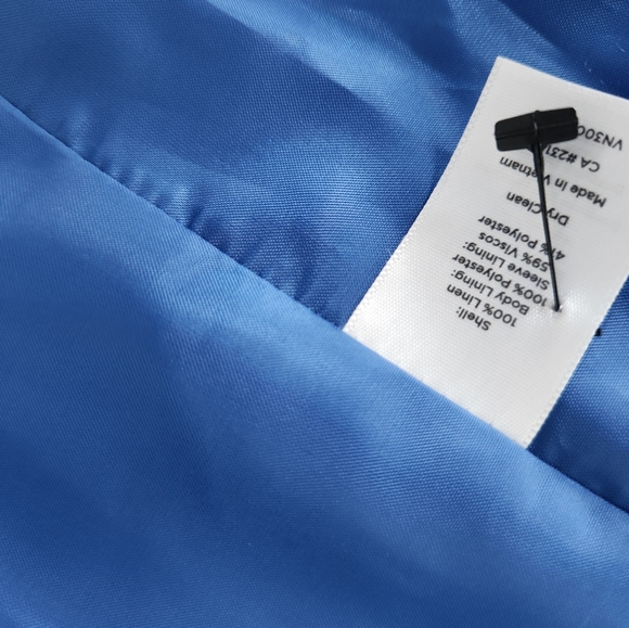 Talbots  Chambray Blue Linen 2 Button Lined Blazer Size 8 - Picture 5 of 10